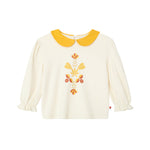 VAUVA Vauva FW23 - Girls Floral Pattern Cotton Tops (White) Tops