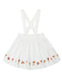 VAUVA Vauva FW23 - Girls Embroidered White Vest Suspender Skirt Skirt