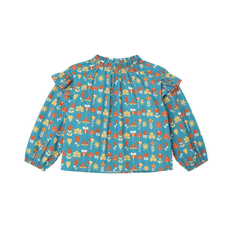 VAUVA Vauva FW23 - Girls Fungus Collar Printed Shirt (Green) Shirt