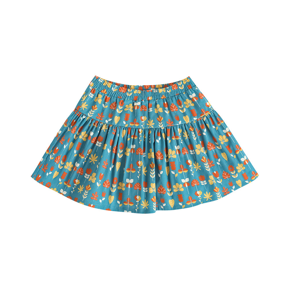 VAUVA Vauva FW23 - Girls Printed Cotton Skirt (Green) Skirt