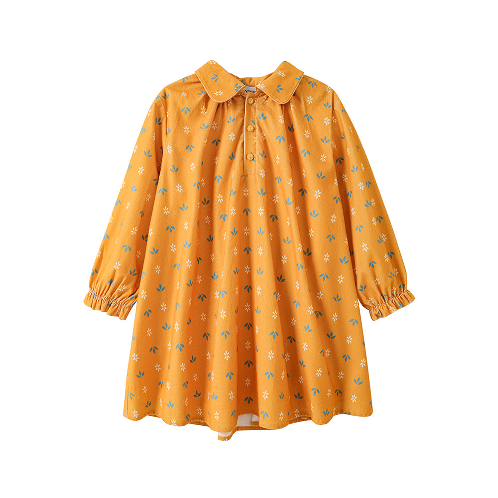 VAUVA Vauva FW23 - Girls Printed Puff Sleeve Dress (Yellow) Dress