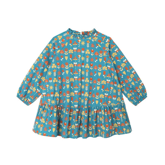 VAUVA Vauva FW23 - Girls Fungus Collar Printed Dress (Green) Dress