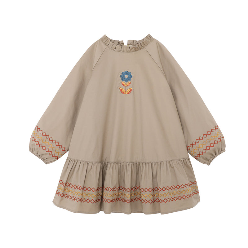 Vauva FW23 - Girls Fungus Collar Embroidered Dress-product image front
