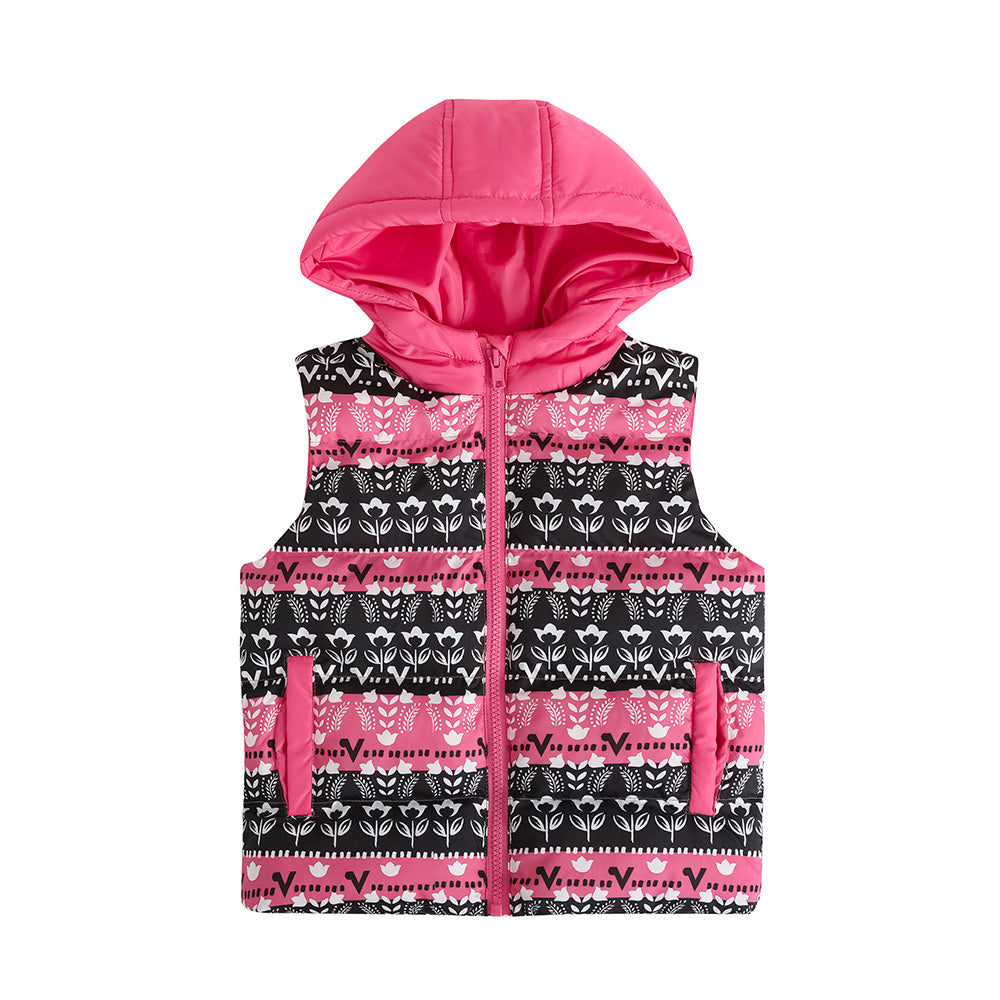 VAUVA Vauva FW23 - Girls Striped Vest (Pink) Vest