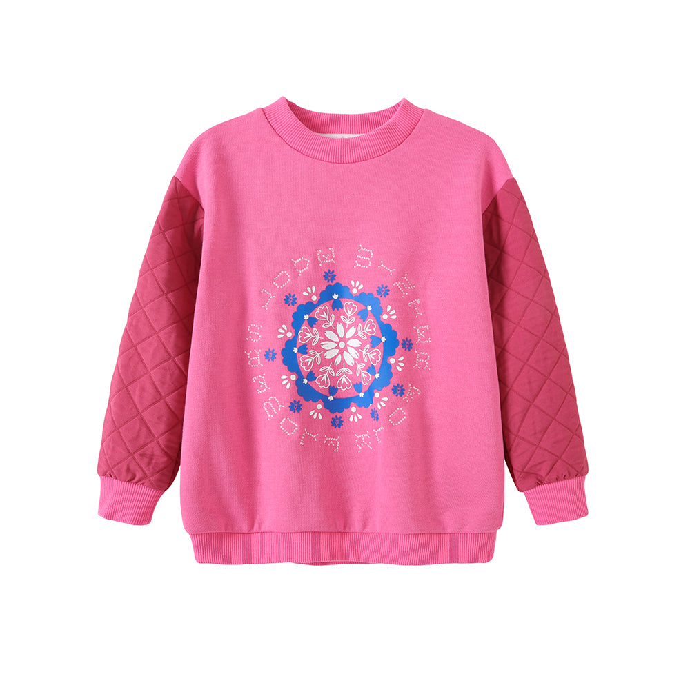 Vauva FW23 - Girls Organic Cotton Sweater (Rose Pink) product image front