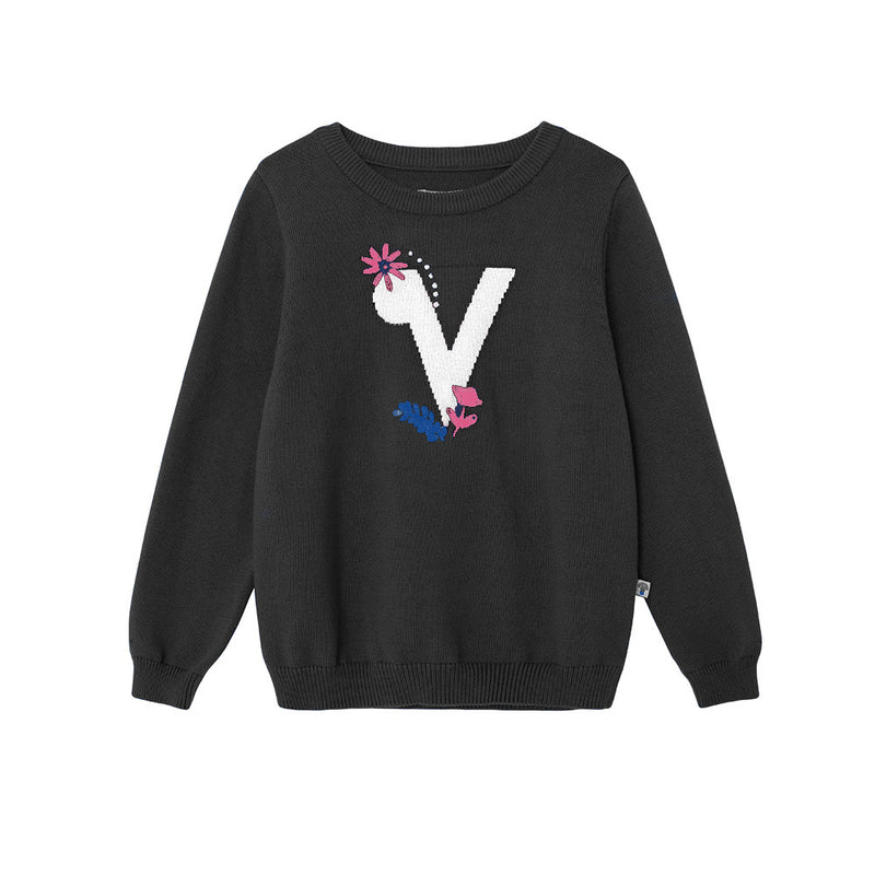 Vauva FW23 - Girls Black Printed Cotton Pullover-product image front