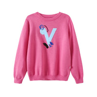 Vauva FW23 - Girls Rose Pink Printed Cotton Pullover-product image front