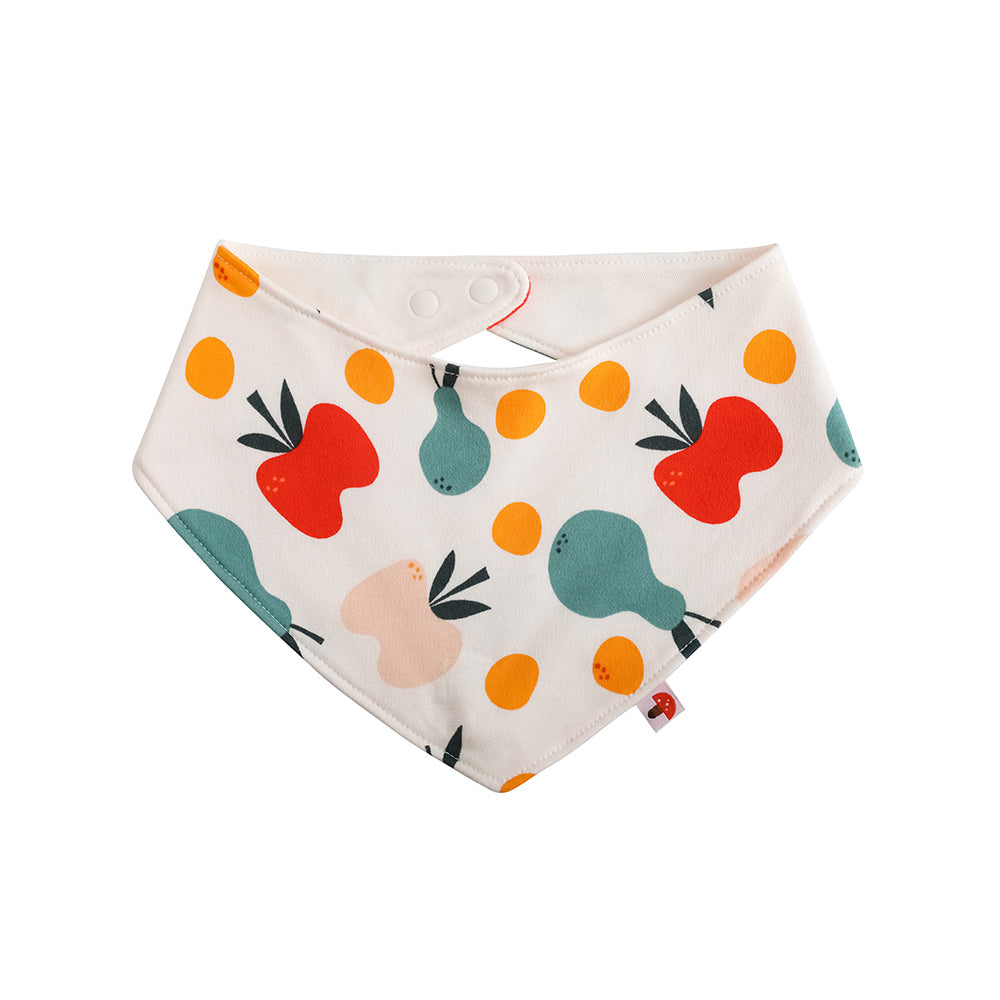 VAUVA Vauva FW23 - Baby Unisex Fruit All Over Print Cotton Bib (White) Bib