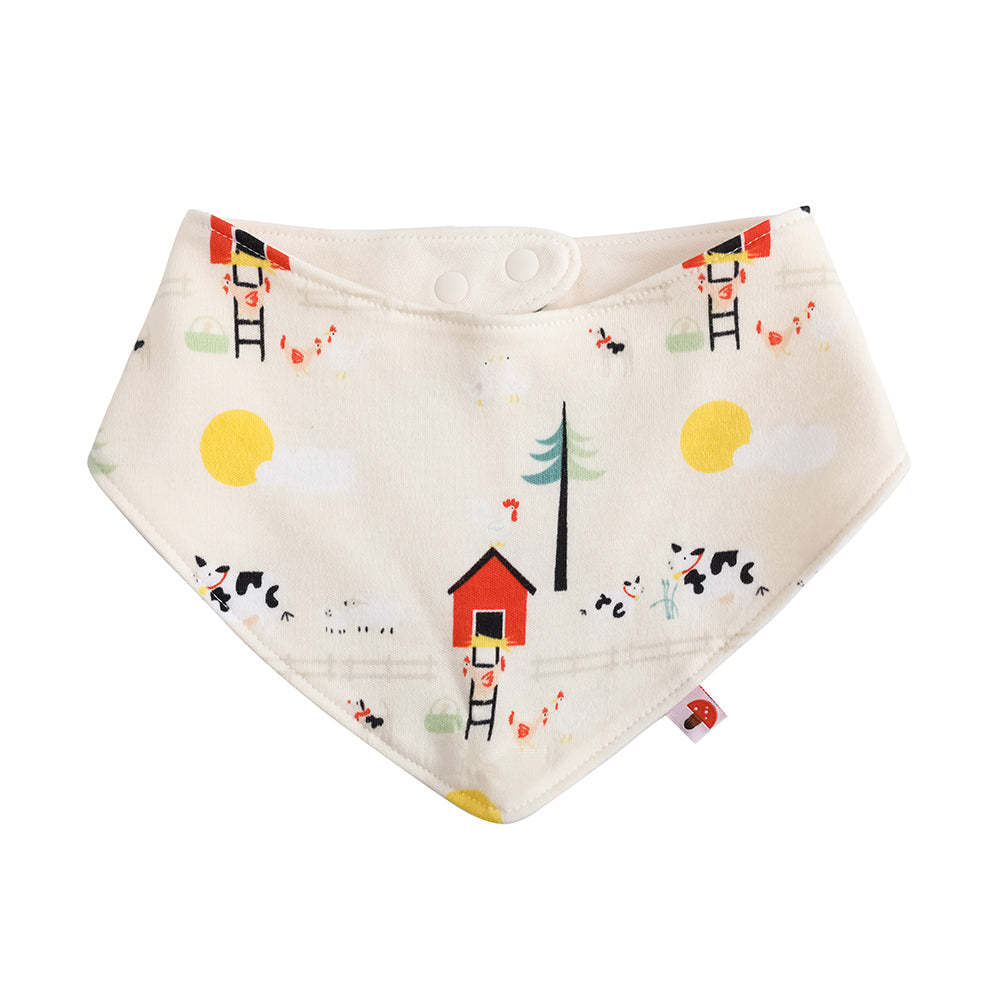 VAUVA Vauva FW23 - Baby Nordic Style All Over Print Cotton Bib (White) Bib