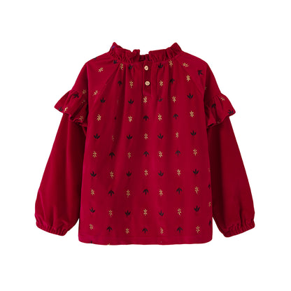 VAUVA Vauva FW23 - Girls Ruffle Collar Corduroy Tops Tops