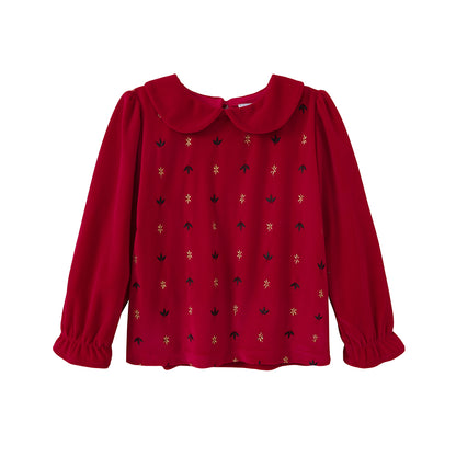 VAUVA Vauva FW23 - Girls Embroidered Corduroy Tops Tops