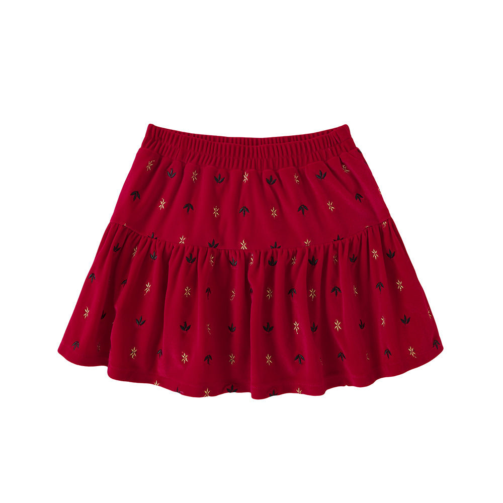 VAUVA Vauva FW23 - Girls Knitted Corduroy Skirt (Red) Skirt