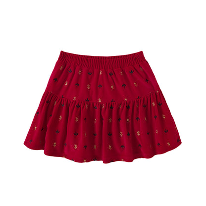 VAUVA Vauva FW23 - Girls Knitted Corduroy Skirt (Red) Skirt