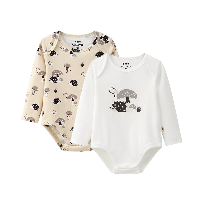 VAUVA Vauva BBNS - Baby Anti-bacterial Organic Cotton Hazelnut Pattern Bodysuits (2-pack) Bodysuit