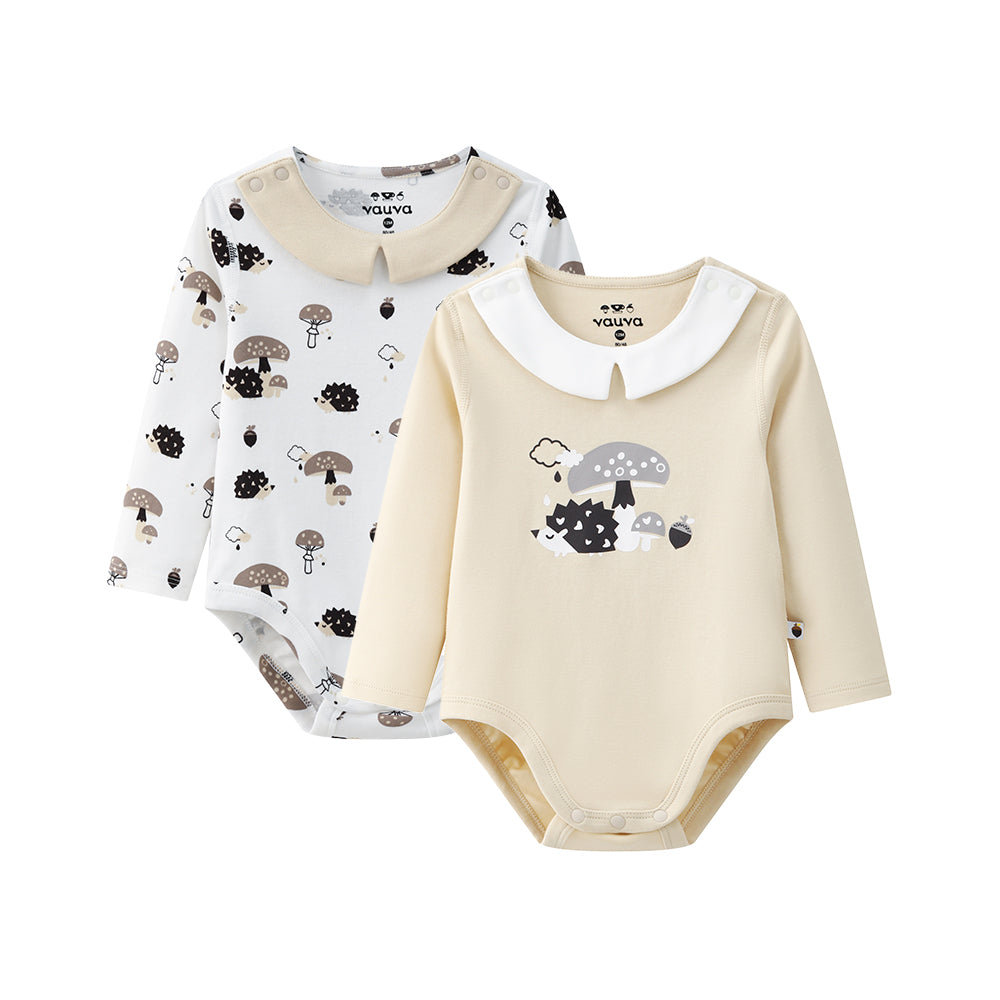 Vauva BBNS - Baby Anti-bacterial Organic Cotton Crew Neck Bodysuits (2-pack) product image front 