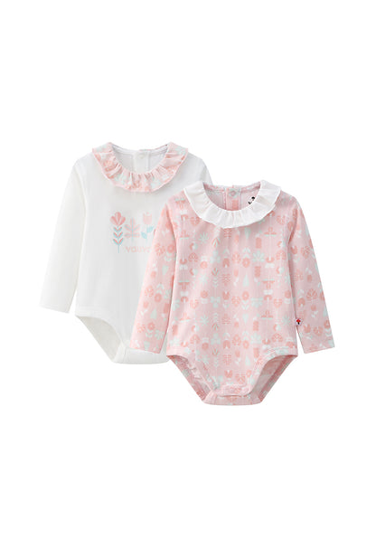 VAUVA Vauva BBNS - Organic Lotus Collar Floral Cotton Bodysuits (2-pack) Bodysuit