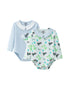 VAUVA Vauva BBNS - Organic Cotton Crocodile Print Square Neck Long-Sleeved Bodysuits (2-pack) Bodysuit