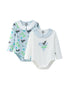 VAUVA Vauva BBNS - Organic Cotton Crocodile Print Square Neck Long-Sleeved Bodysuits (2-pack) Bodysuit