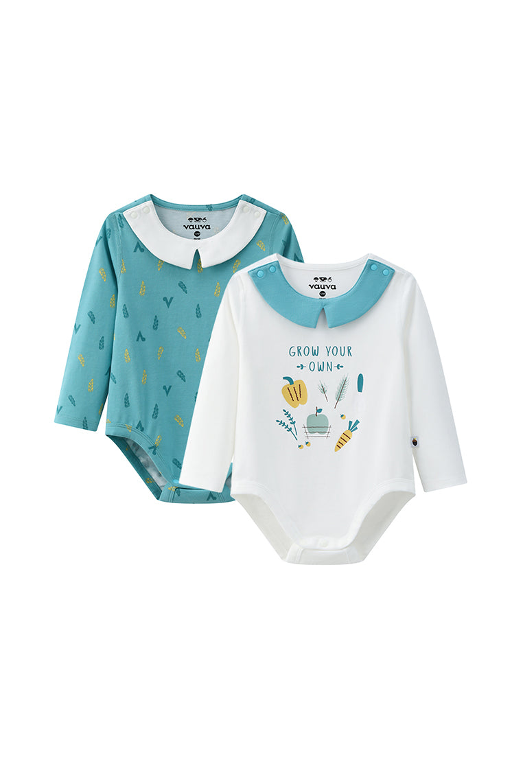 VAUVA Vauva BBNS - Organic Cotton Pastoral Style Crew Neck Bodysuits (2-pack) Bodysuit