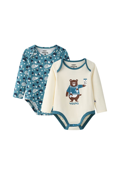 VAUVA Vauva BBNS Forest Series - Organic Cotton Hedgehog Print Bodysuits (2-pack) Bodysuit