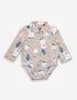 Bear-Print Long Sleeve Bodysuit