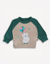 Bear-Print Raglan Sleeve  Tee
