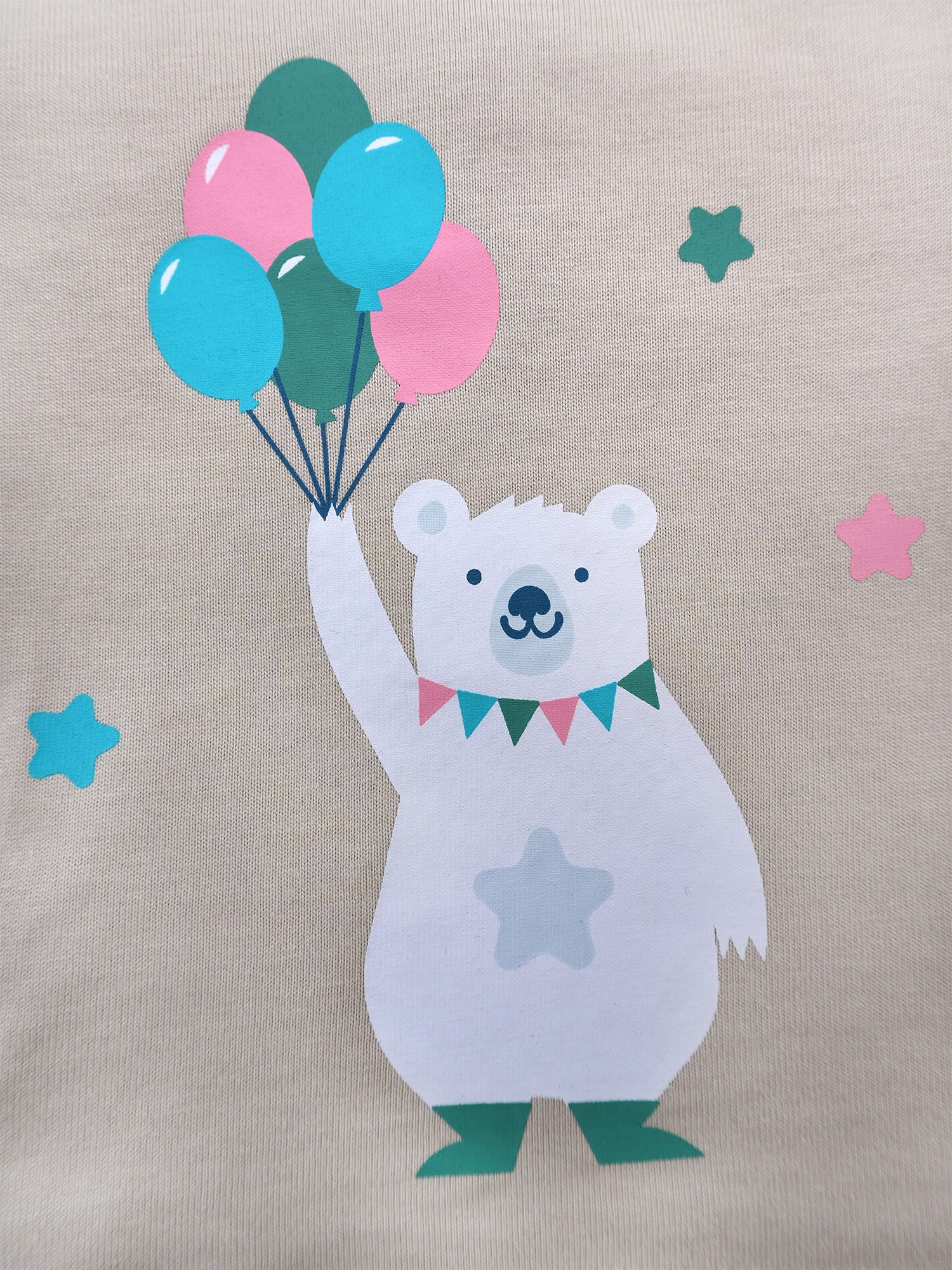 Bear-Print Raglan Sleeve  Tee