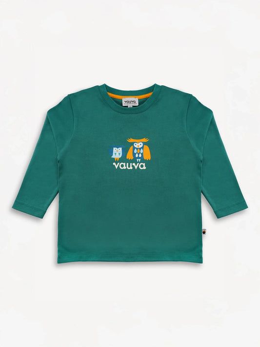 Owl-Printed Long Sleeve Tee