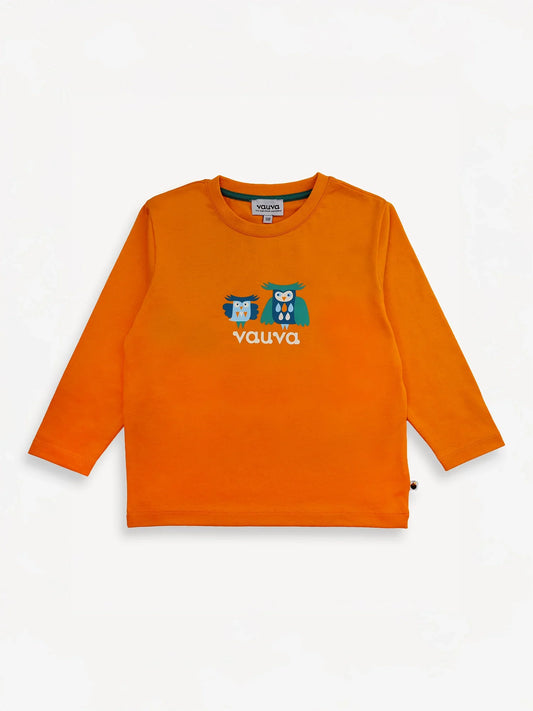 Owl-Printed Long Sleeve Tee