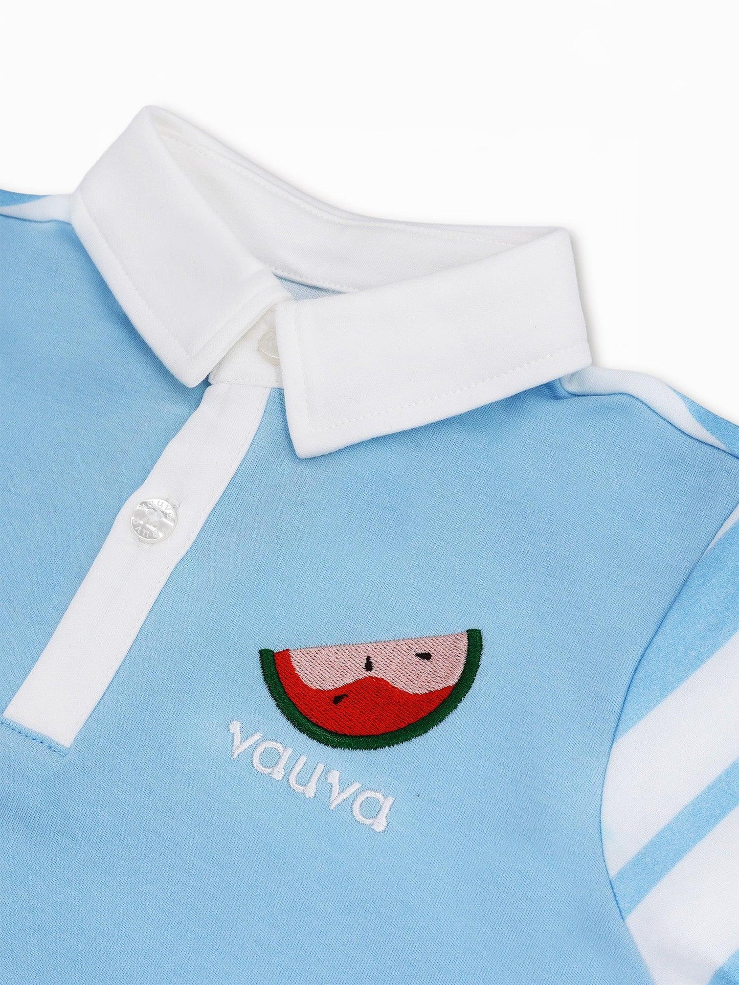 Boys Short Sleeve Watermelon Embroidery Polo Shirt