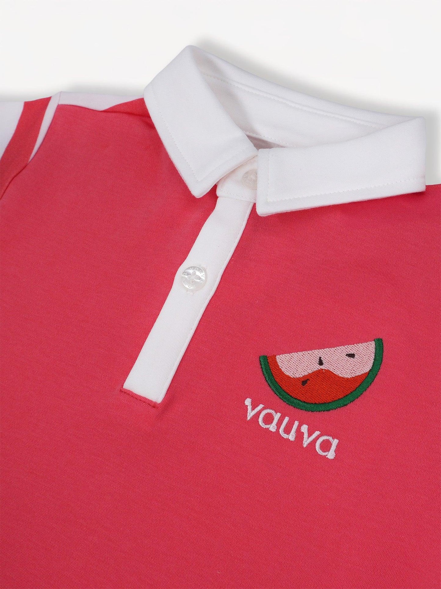 Boys Short Sleeve Watermelon Embroidery Polo Shirt
