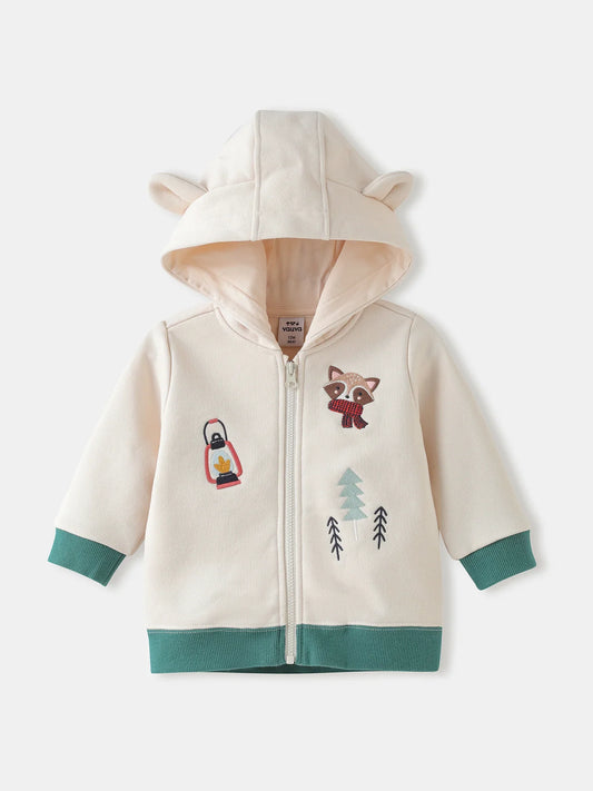 Baby Boys' Hooded Zip‑Up Jacket