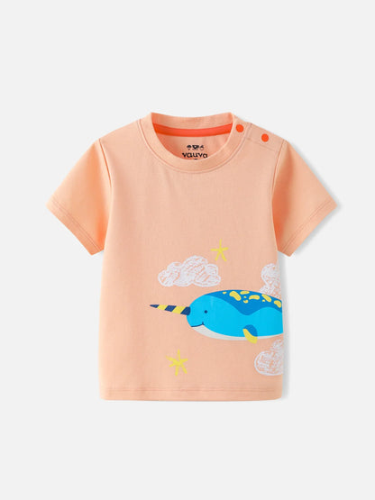 Baby Narwhal Print Organic Cotton Set