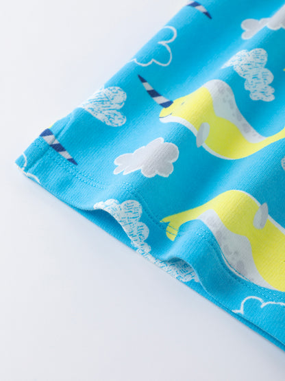 Boys Allover Narwhal Print Tee