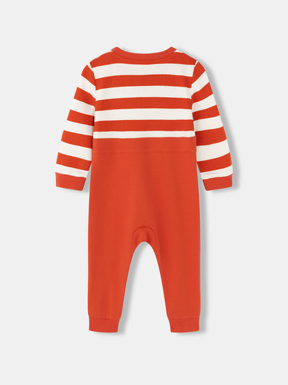 Baby Boys Hedgehog Print Embroidered Dungaree Bodysuit