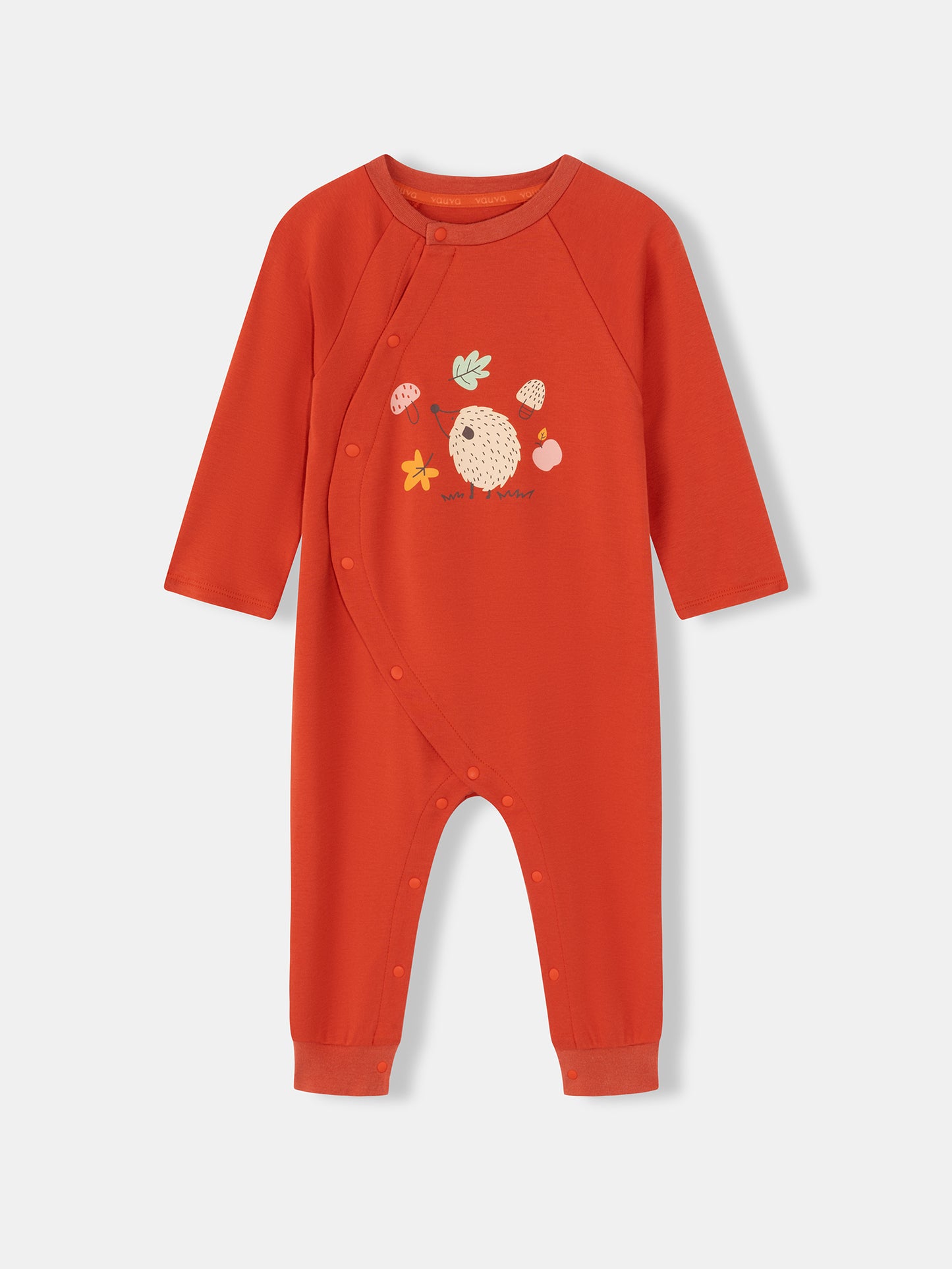 Baby Boys Woodland Hedgehog Print Wrap-Front Romper