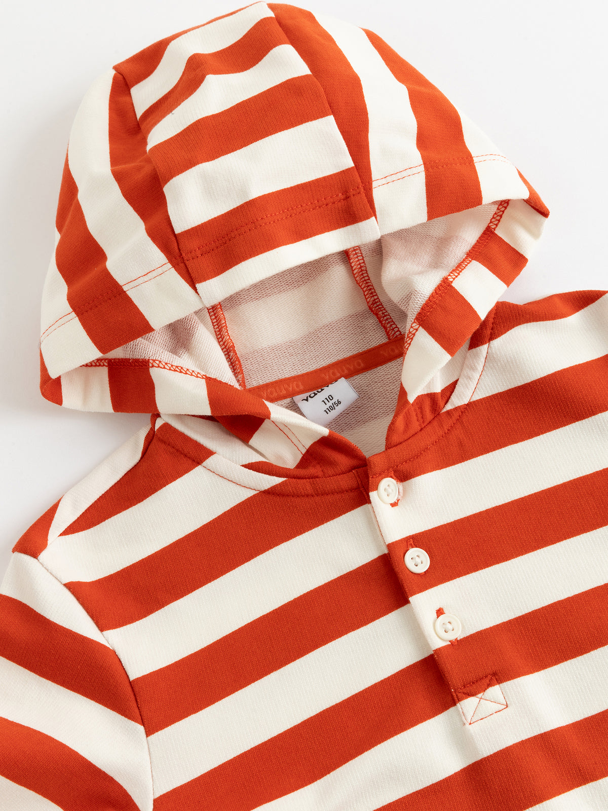 Boys Hedgehog Stripe Hooded Henley T-Shirt