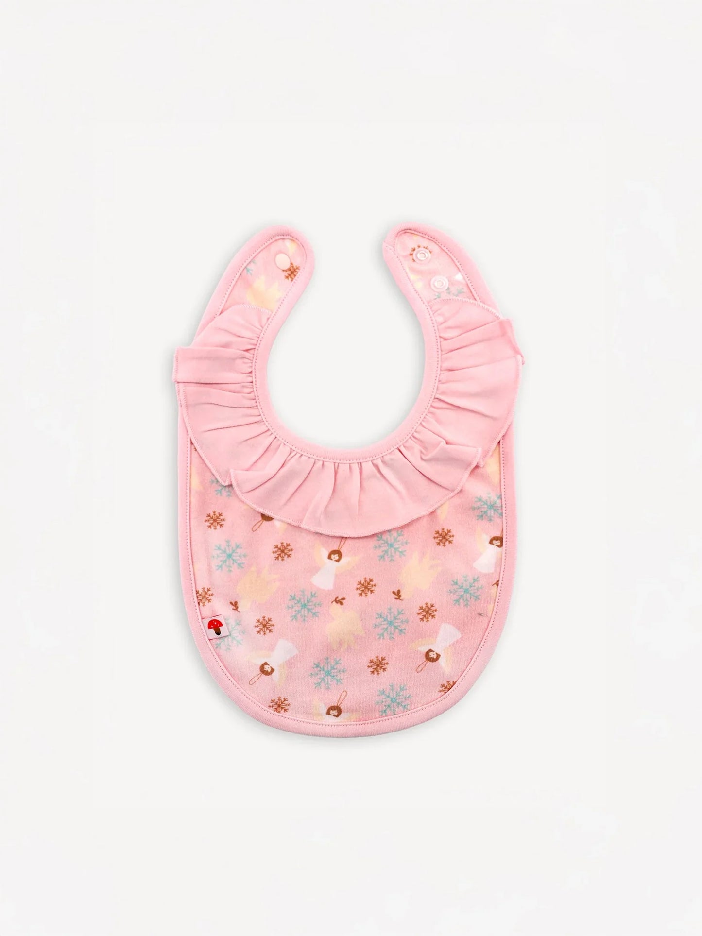 Angel-Print Ruffle Bib