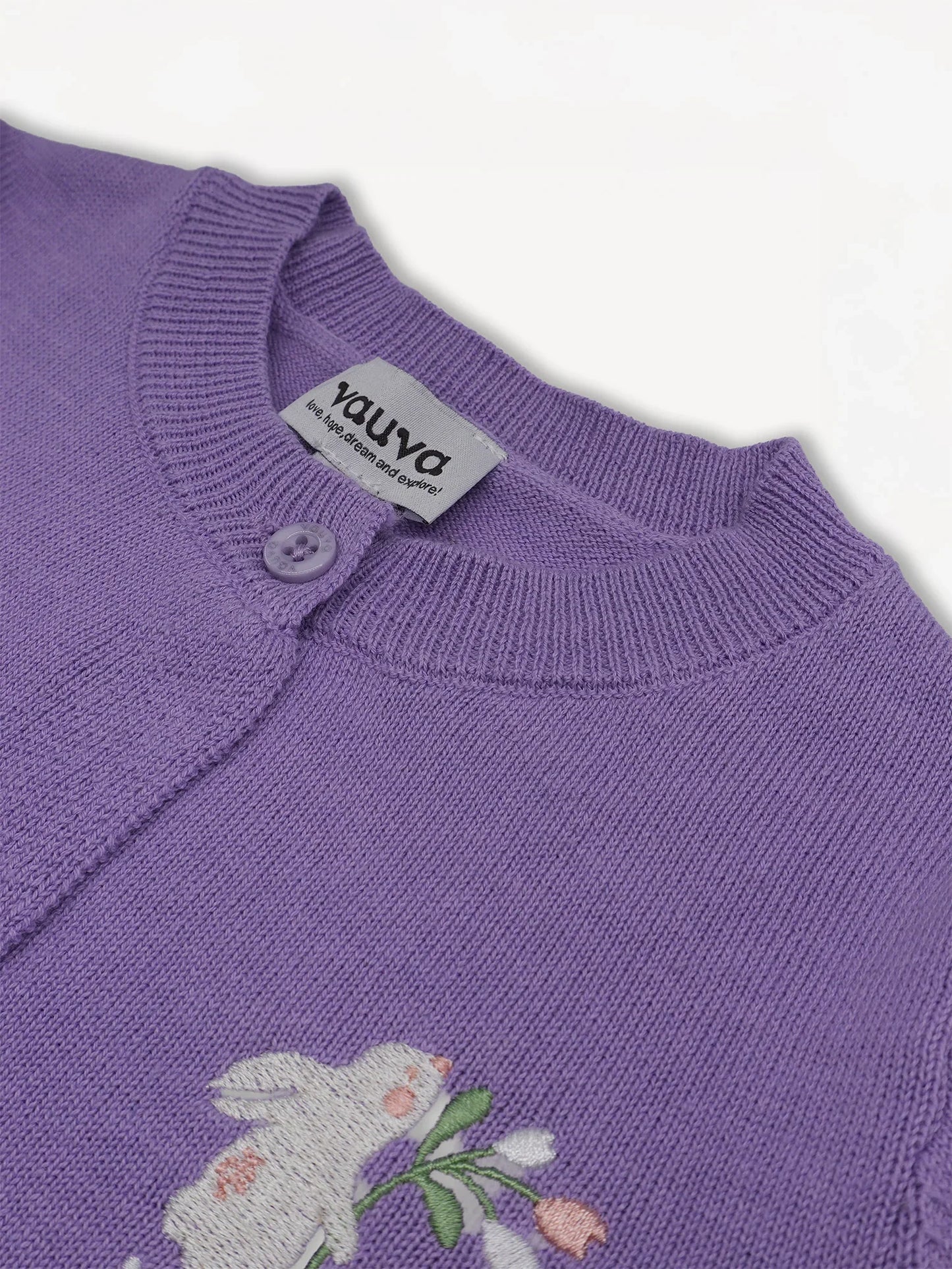 Kid Bunny Embroidery Cardigan