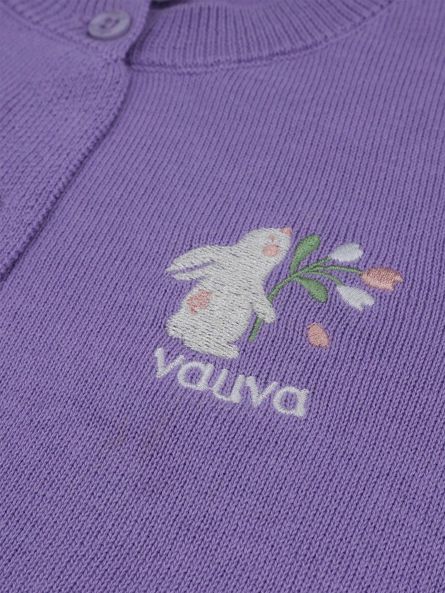 Kid Bunny Embroidery Cardigan