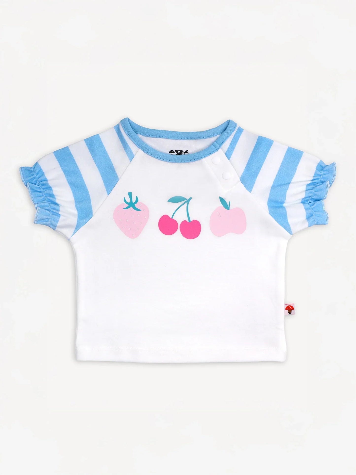 Baby Short Puff Sleeve Berries Print Tee