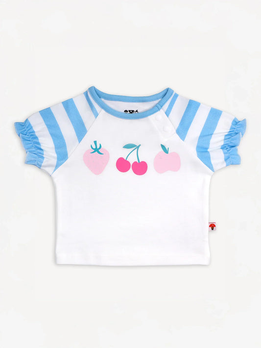 Baby Short Puff Sleeve Berries Print Tee