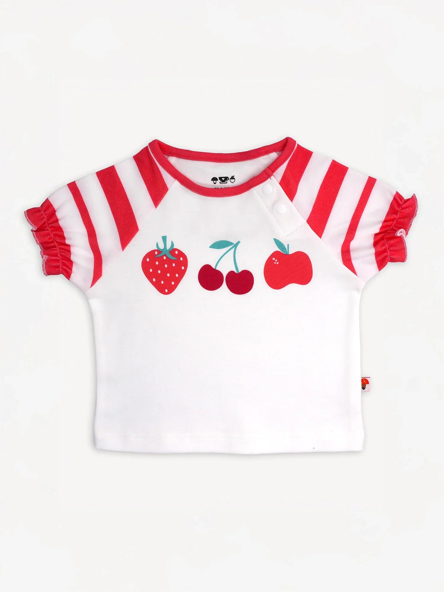 Baby Short Puff Sleeve Berries Print Tee