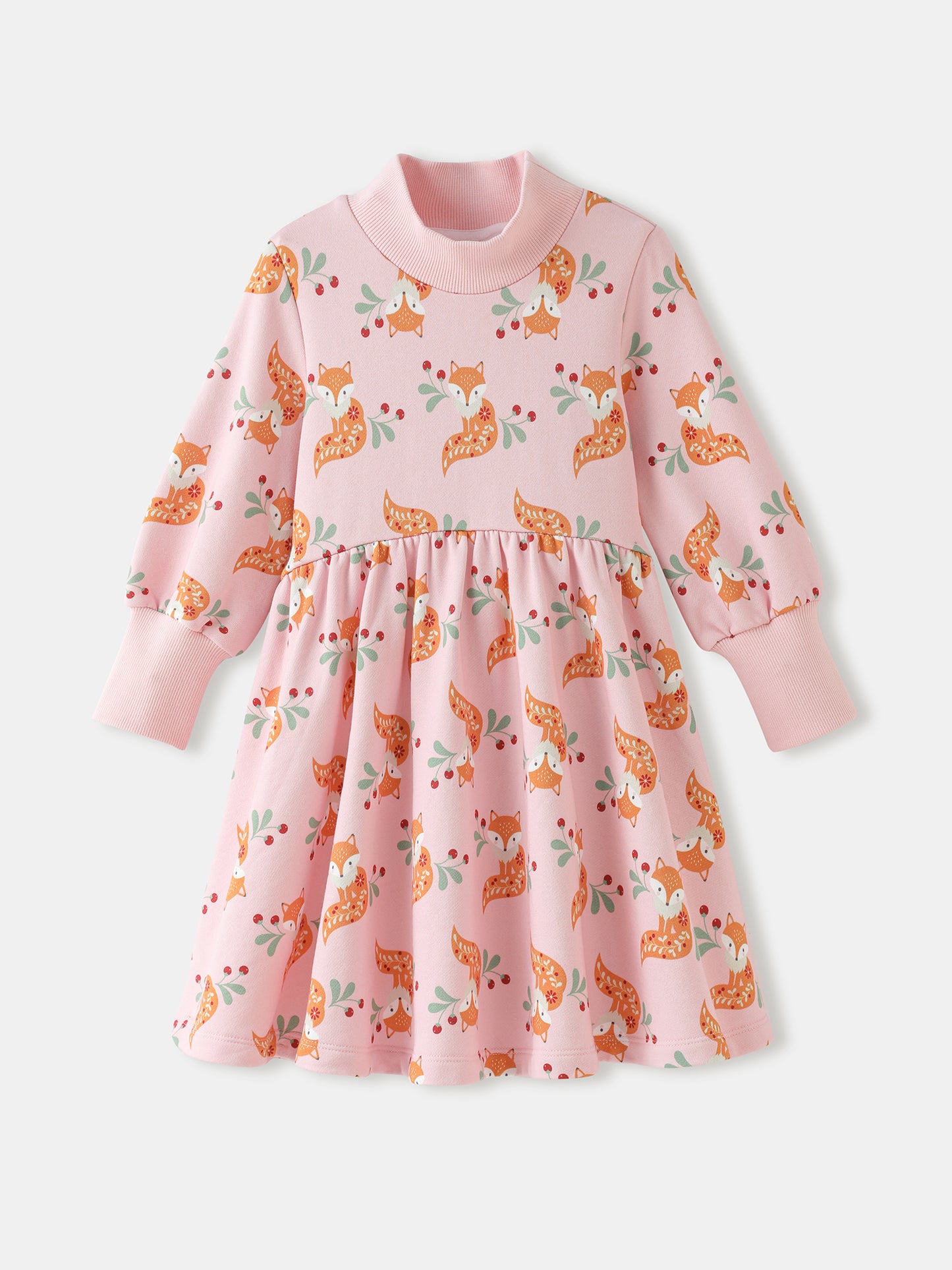 Girls' Printed Long‑Sleeve Dress