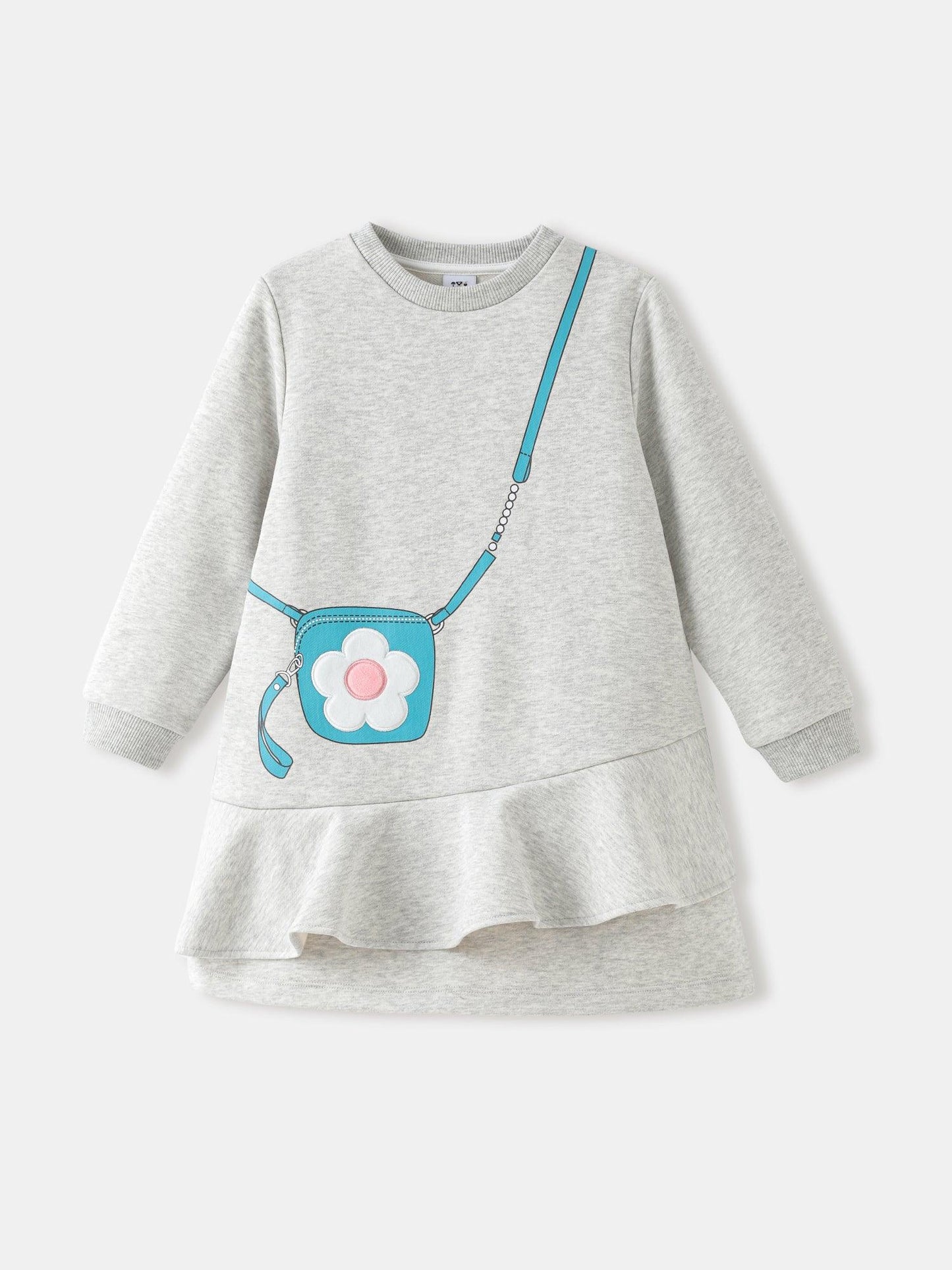 Girls' Long‑Sleeve Graphic Dress