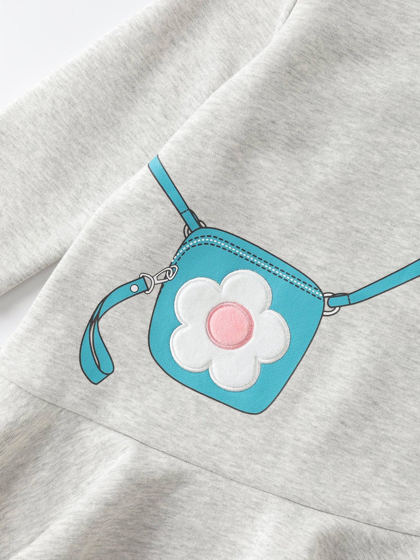 Girls' Long‑Sleeve Graphic Dress