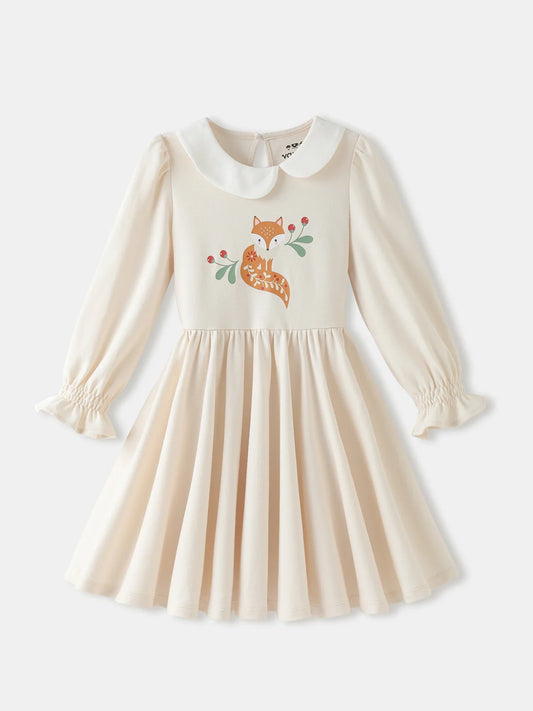 Girls' Graphic Long‑Sleeve Dress