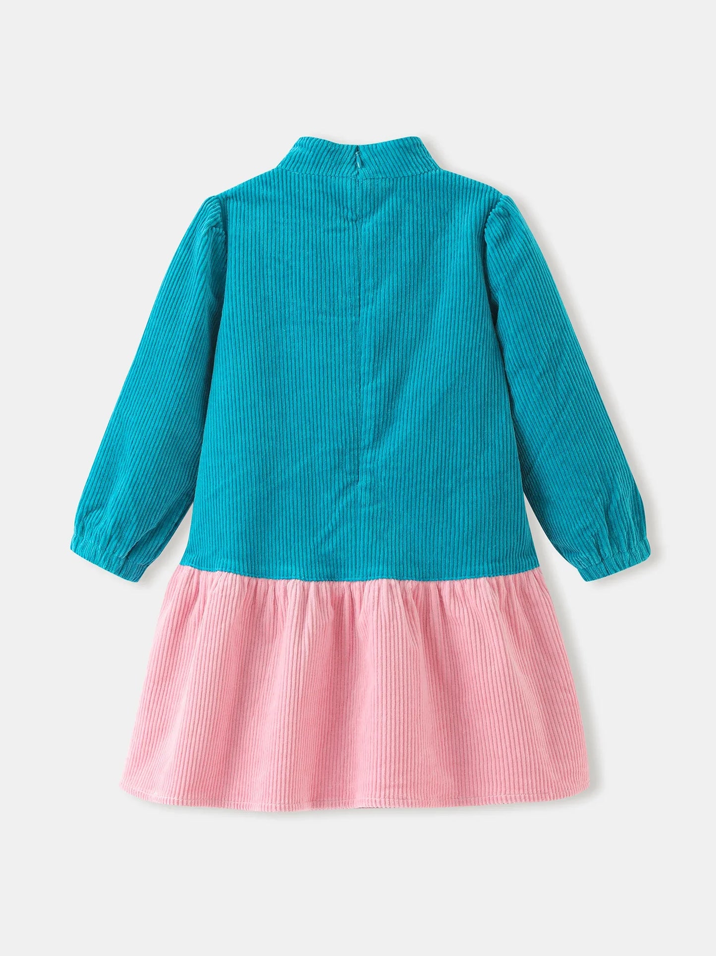 Girls' Color‑Block Corduroy Dress
