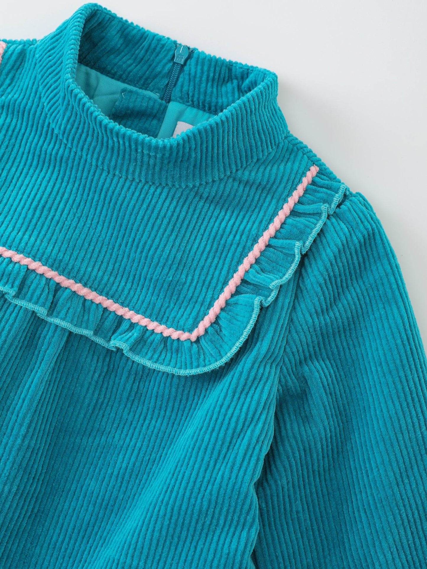 Girls' Color‑Block Corduroy Dress