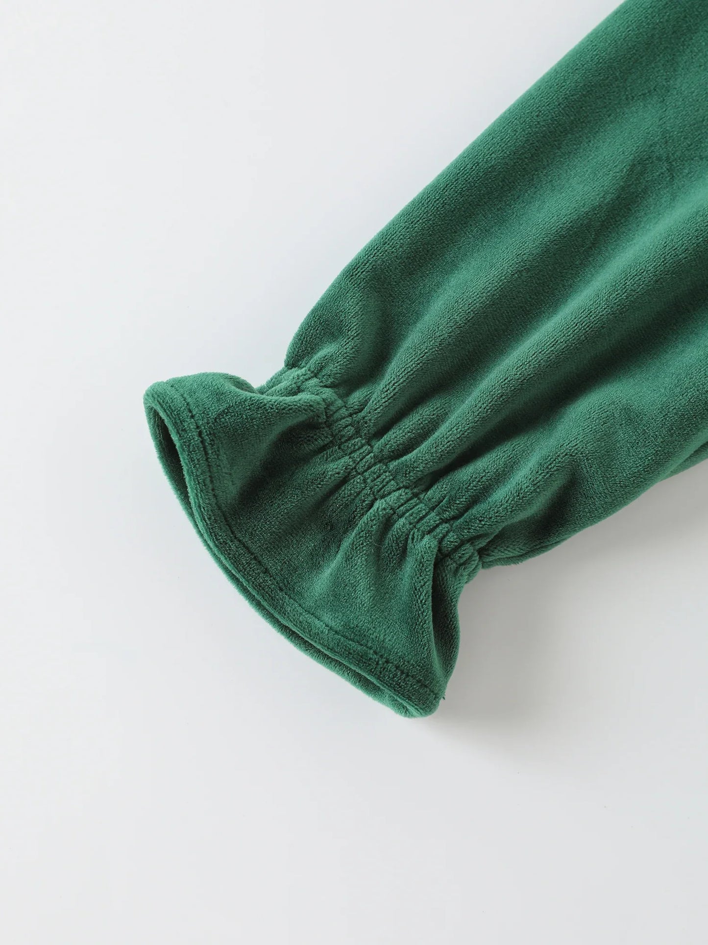 Girls' Velvet Ruffle‑Collar Dress
